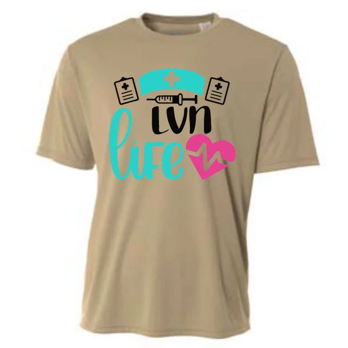 Nurse LVN Life Heartbeat Gift Valentine's Day Cooling Performance Crew T-Shirt