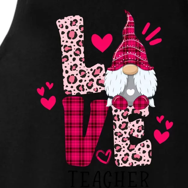 Nn Love Leopard Plaid Gnome Teacher Valentines Day Costume Meaningful Gift Ladies Tri-Blend Wicking Tank