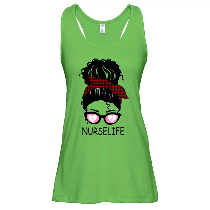 Nurse Life Messy Bun Nurse Life Gift Ladies Essential Flowy Tank