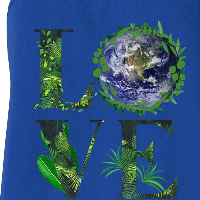 Nature Lover Meaningful Gift Palm Tree Tee World Love Save The Plants Gift Women's Racerback Tank