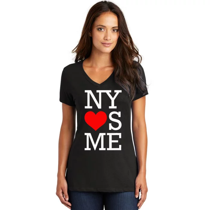 N.Y Loves Me Women's V-Neck T-Shirt