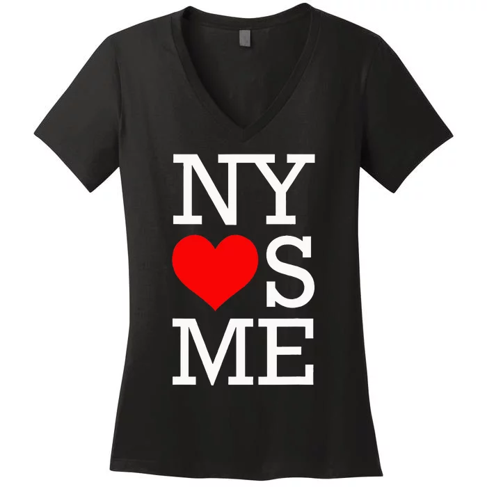 N.Y Loves Me Women's V-Neck T-Shirt