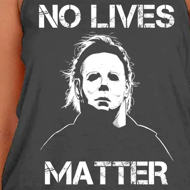 No Lives Matter Halloween Scary Parody Women's Knotted Racerback Tank