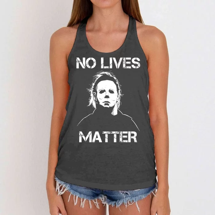 No Lives Matter Halloween Scary Parody Women's Knotted Racerback Tank