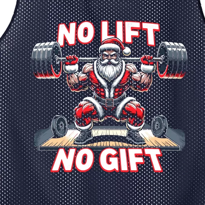 No Lift No Gift Santa Claus Christmas Gym Bodybuilding Mesh Reversible Basketball Jersey Tank