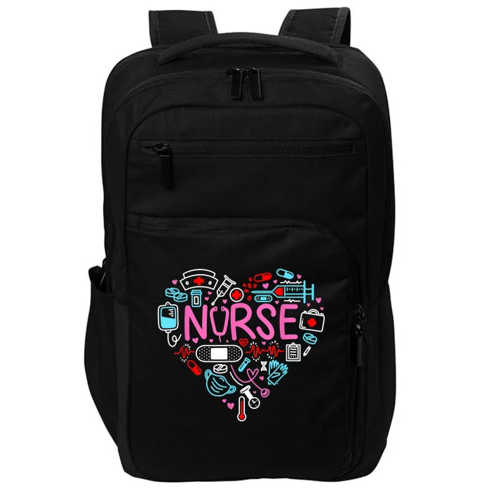 Nurse Love Nursing Student RN Life Thank You Gifts For Women Impact Tech Backpack