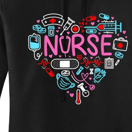 Nurse Love Nursing Student RN Life Thank You Gifts For Women Women's Pullover Hoodie