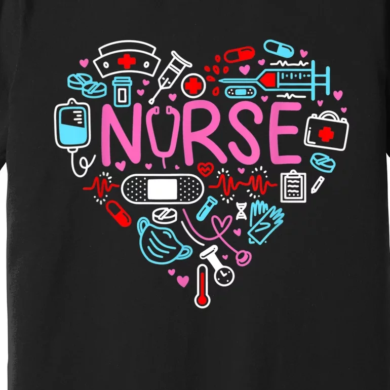 Nurse Love Nursing Student RN Life Thank You Gifts For Women Premium T-Shirt