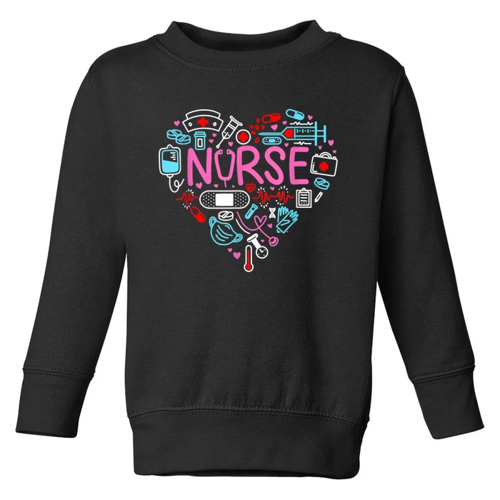 Nurse Love Nursing Student RN Life Thank You Gifts For Women Toddler Sweatshirt