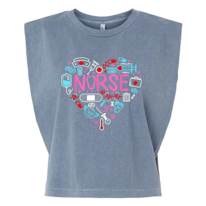 Nurse Love Nursing Student RN Life Thank You Gifts For Women Garment-Dyed Women's Muscle Tee