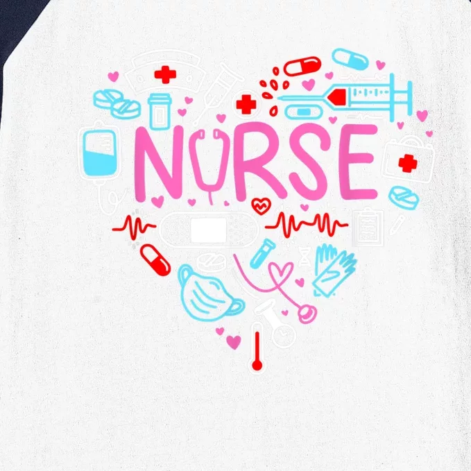 Nurse Love Nursing Student RN Life Thank You Gifts For Women Baseball Sleeve Shirt