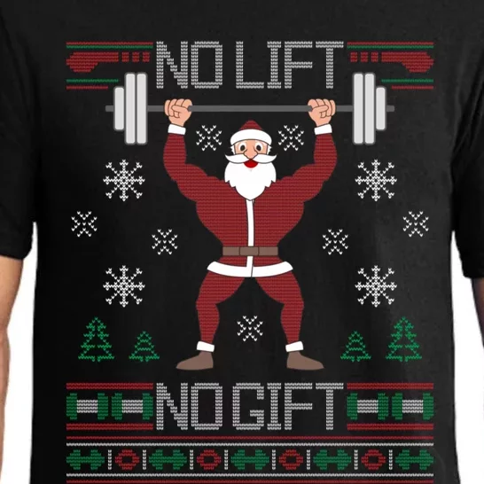 No Lift No Gift Ugly Christmas Gym Coach Santa Claus Meaningful Gift Pajama Set