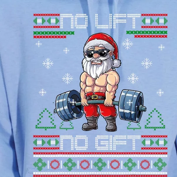 No Lift No Gift Ugly Christmas Sweater Gym Santa Gifts Unisex Surf Hoodie