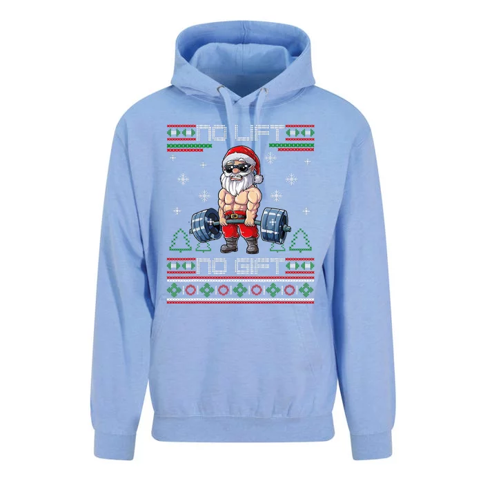 No Lift No Gift Ugly Christmas Sweater Gym Santa Gifts Unisex Surf Hoodie