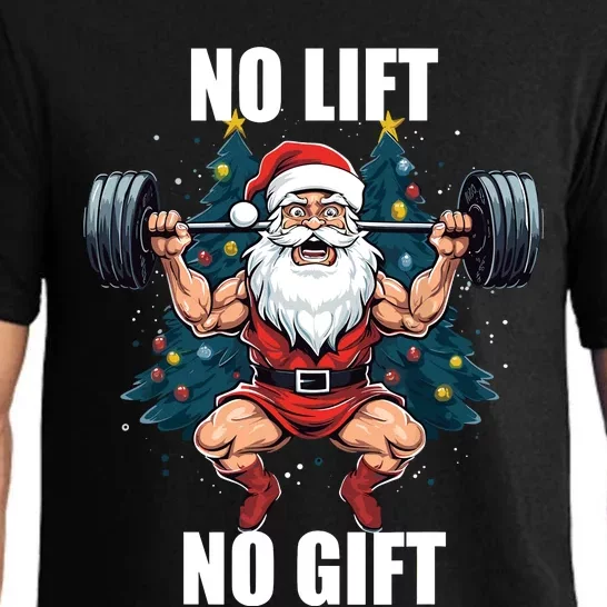 No Lift No Gift Santa Claus Christmas Gym Bodybuilding Pajama Set