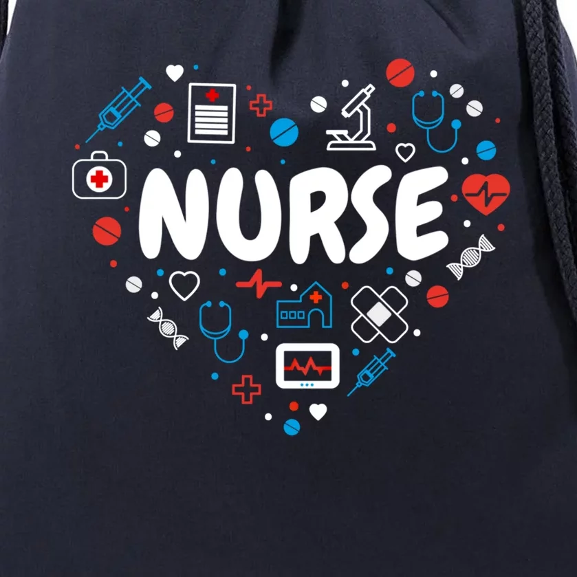 Nurse Love Nursing Student Rn Funny Gift Cool Gift Drawstring Bag