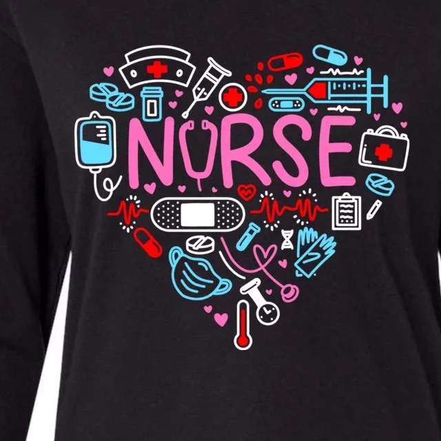 Nurse Love Nursing Student Rn Life Thank You Gifts Womens Cotton Relaxed Long Sleeve T-Shirt