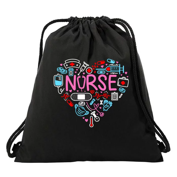 Nurse Love Nursing Student Rn Life Thank You Gifts Drawstring Bag