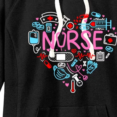 Nurse Love Nursing Student Rn Life Thank You Gifts Women's Fleece Hoodie