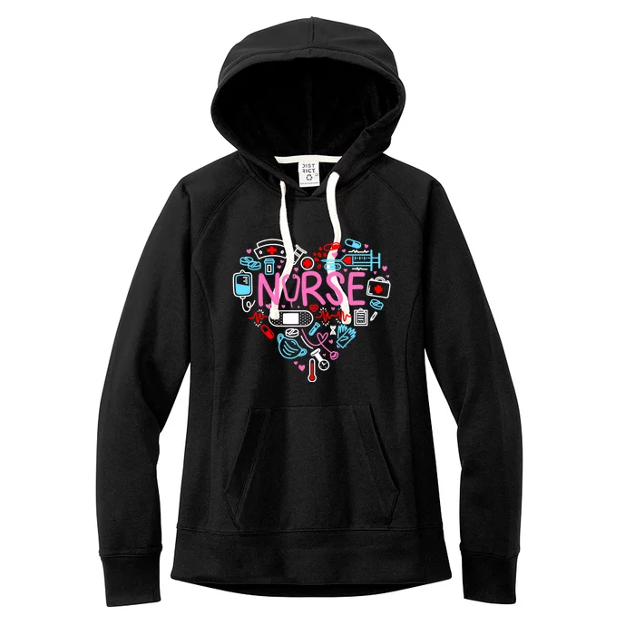 Nurse Love Nursing Student Rn Life Thank You Gifts Women's Fleece Hoodie