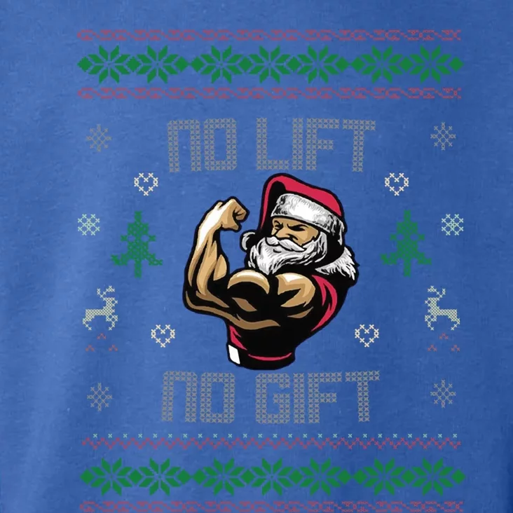 No Lift No Gift Gym Powerlifting Ugly Christmas Sweater Sant Funny Gift Toddler Hoodie