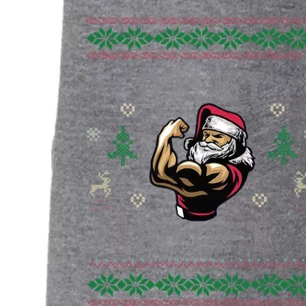 No Lift No Gift Gym Powerlifting Ugly Christmas Sweater Sant Funny Gift Doggie 3-End Fleece Hoodie