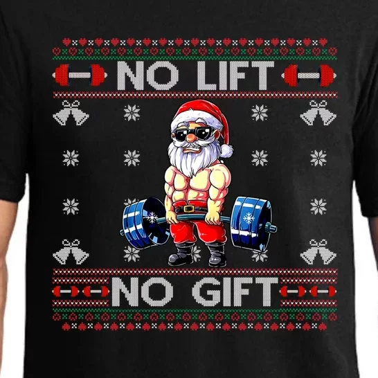 No Lift No Gift Deadlift Santa Claus Ugly Christmas Sweater Great Gift Pajama Set