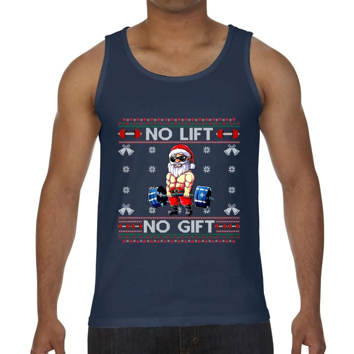 No Lift No Gift Deadlift Santa Claus Ugly Christmas Sweater Great Gift Comfort Colors® Tank Top