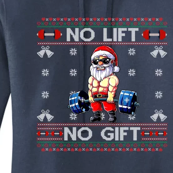 No Lift No Gift Deadlift Santa Claus Ugly Christmas Sweater Great Gift Women's Pullover Hoodie