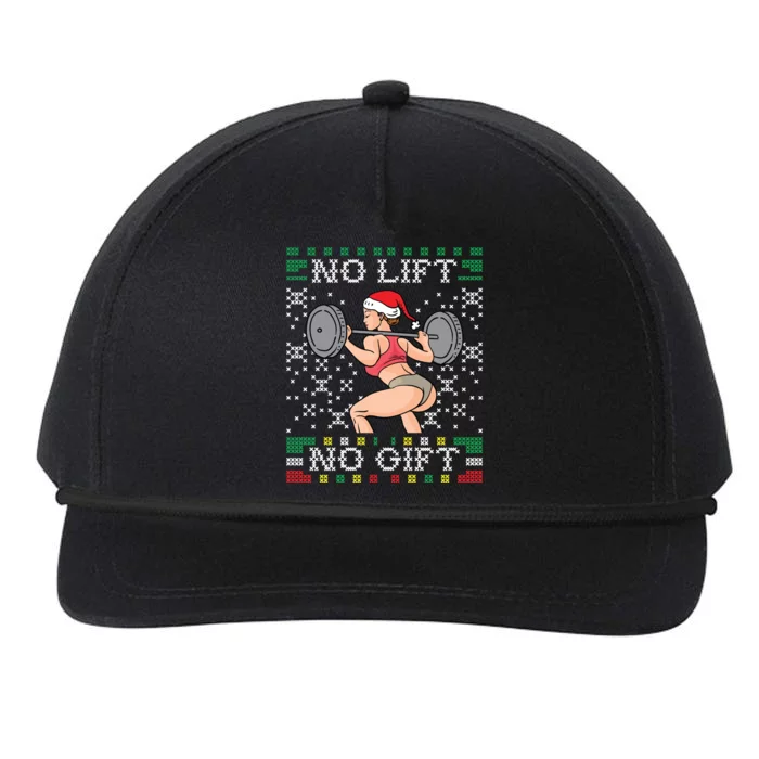 No Lift No Gift Ugly Christmas Sweater Miss Santa Gym Booty Cute Gift Snapback Five-Panel Rope Hat