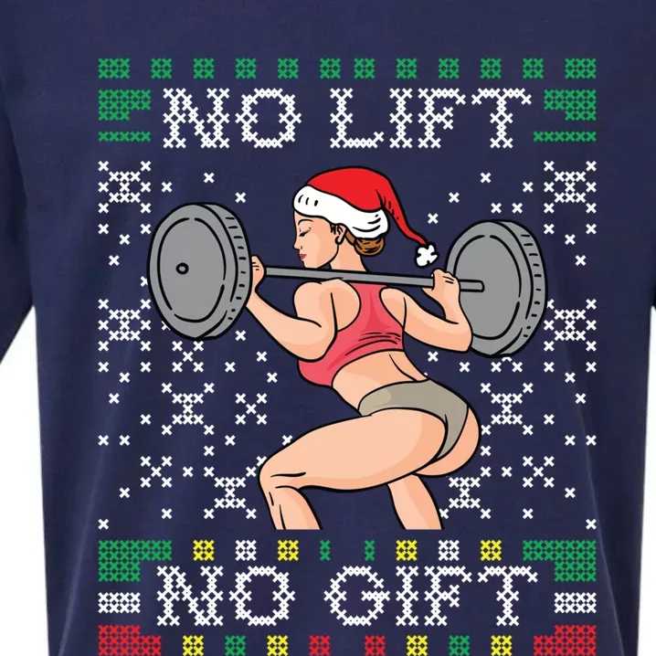 No Lift No Gift Ugly Christmas Sweater Miss Santa Gym Booty Cute Gift Sueded Cloud Jersey T-Shirt