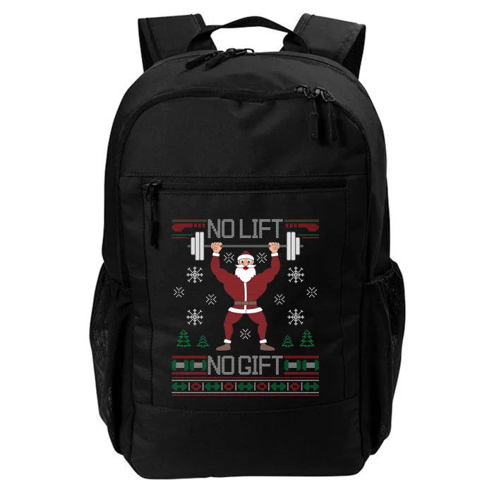 No Lift No Gift Ugly Christmas Sweater Gym Santa Long Sleeve Long Sleeve TShirt Daily Commute Backpack