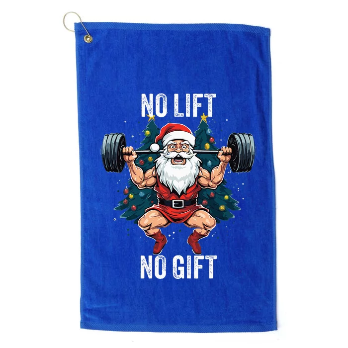 No Lift No Gift Santa Claus Christmas Gym Bodybuilding Platinum Collection Golf Towel