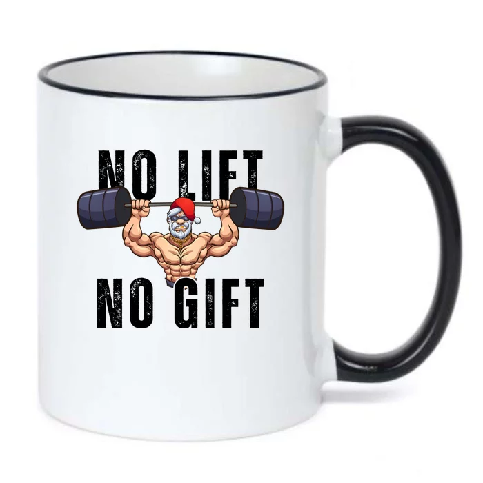 No Lift No Gift Funny Santa Gym Black Color Changing Mug