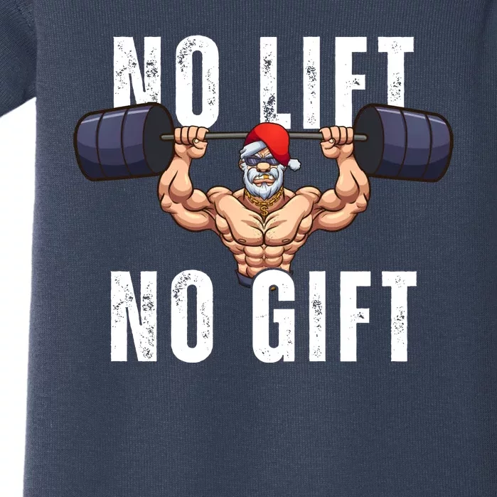 No Lift No Gift Funny Santa Gym Baby Bodysuit