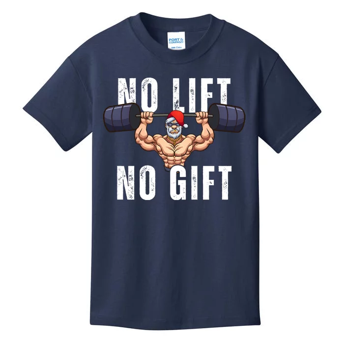 No Lift No Gift Funny Santa Gym Kids T-Shirt