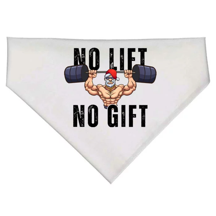 No Lift No Gift Funny Santa Gym USA-Made Doggie Bandana