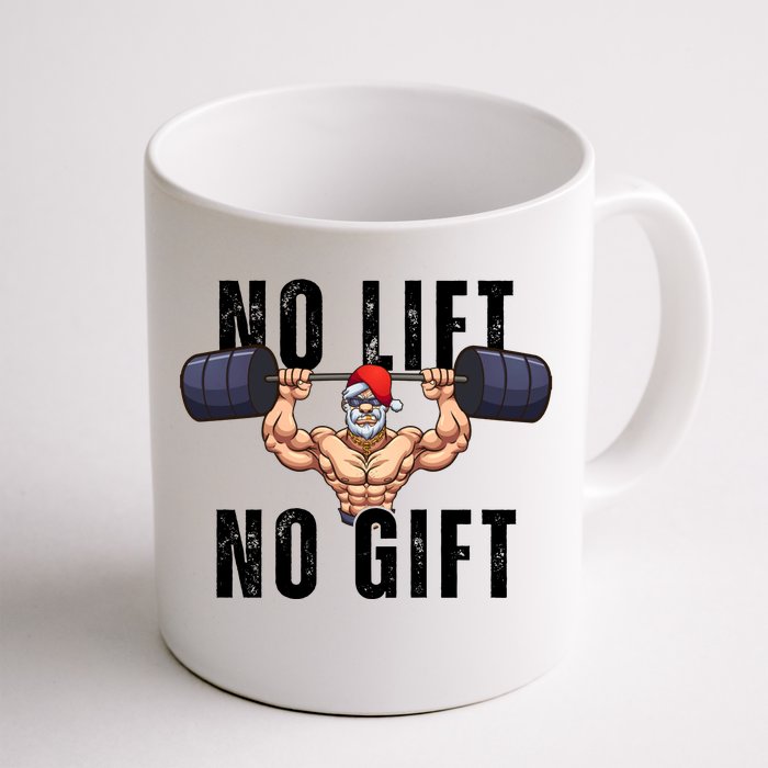 No Lift No Gift Funny Santa Gym Front & Back Coffee Mug