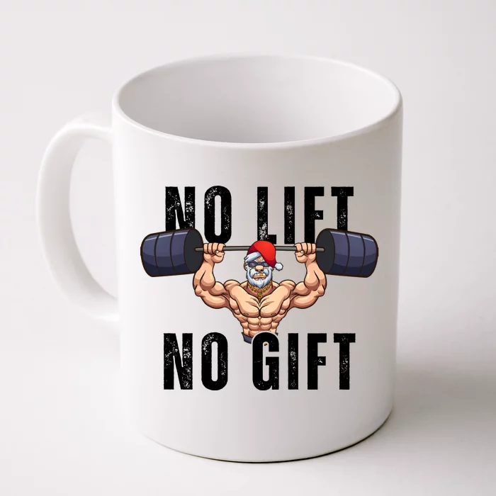 No Lift No Gift Funny Santa Gym Front & Back Coffee Mug