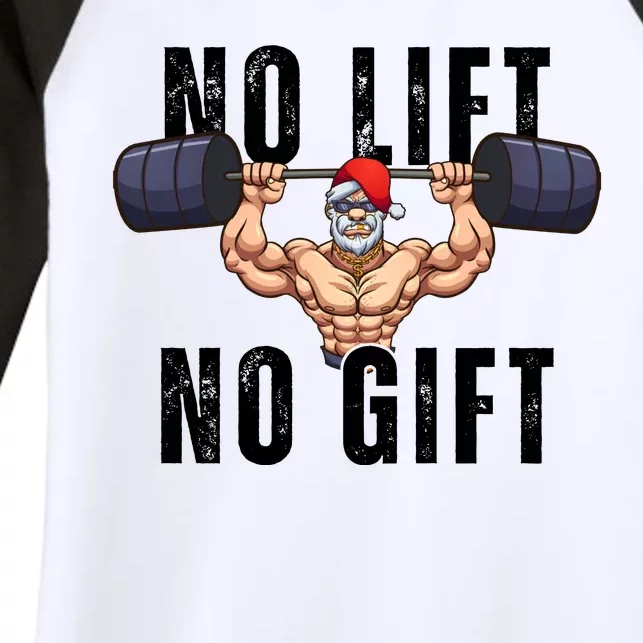 No Lift No Gift Funny Santa Gym Women's Tri-Blend 3/4-Sleeve Raglan Shirt