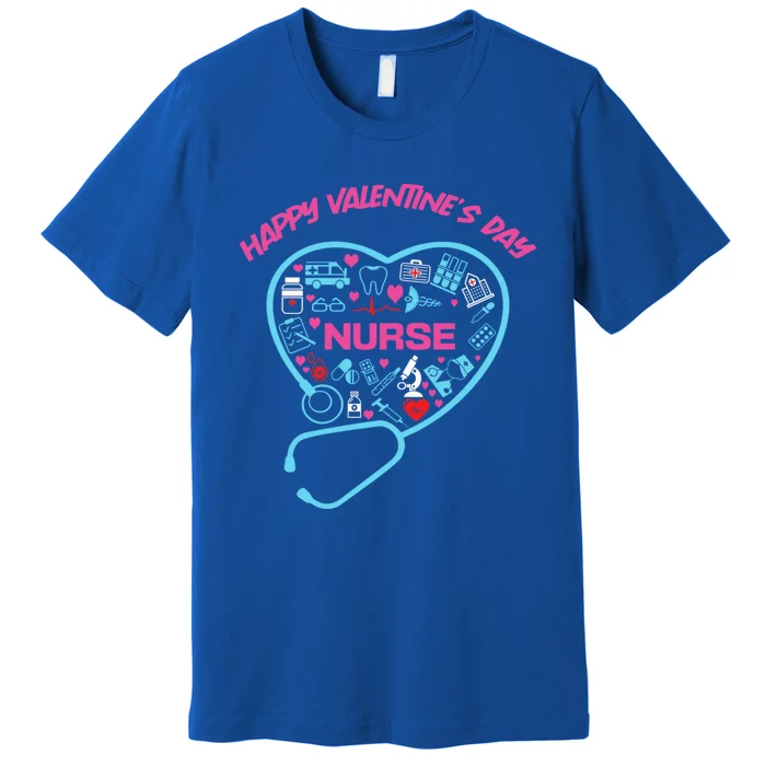 Nurse Love Nursing Student Registered Nurse Valentine Day Cool Gift Premium T-Shirt