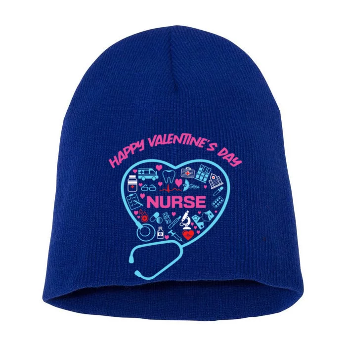 Nurse Love Nursing Student Registered Nurse Valentine Day Cool Gift Short Acrylic Beanie