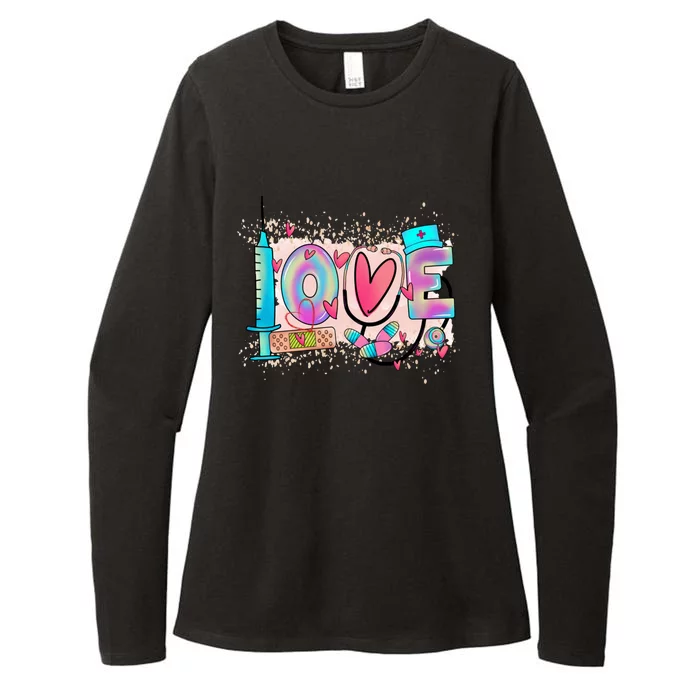 Nurse Love Nursing Student Rn Life Valentines Day Costume Gift Womens CVC Long Sleeve Shirt