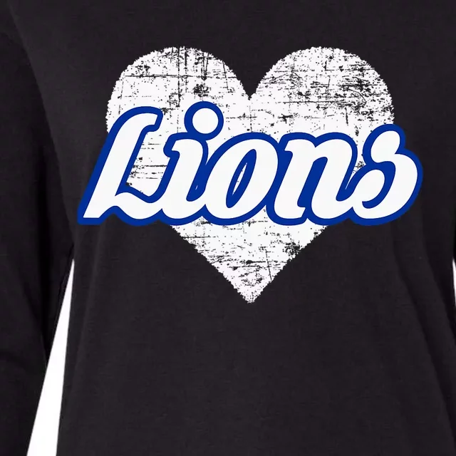 Northwest Lions Over Heart Womens Cotton Relaxed Long Sleeve T-Shirt