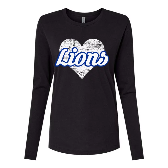 Northwest Lions Over Heart Womens Cotton Relaxed Long Sleeve T-Shirt