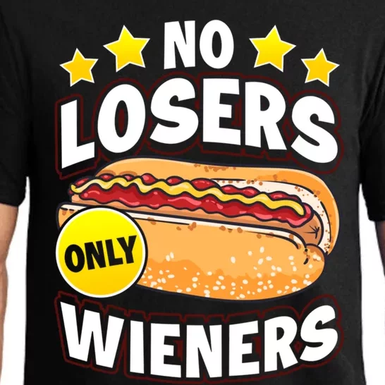 No Losers Only Wieners Hot Dog Pun Wurst Family Grilling Gift Pajama Set