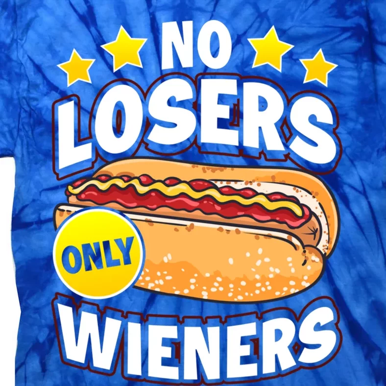 No Losers Only Wieners Hot Dog Pun Wurst Family Grilling Gift Tie-Dye T-Shirt