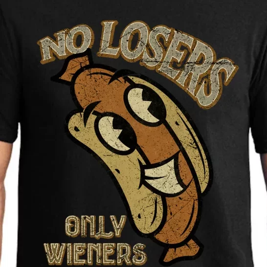 No Losers Only Wieners Hot Dog Lover Sausage Party Bbq Gift Pajama Set