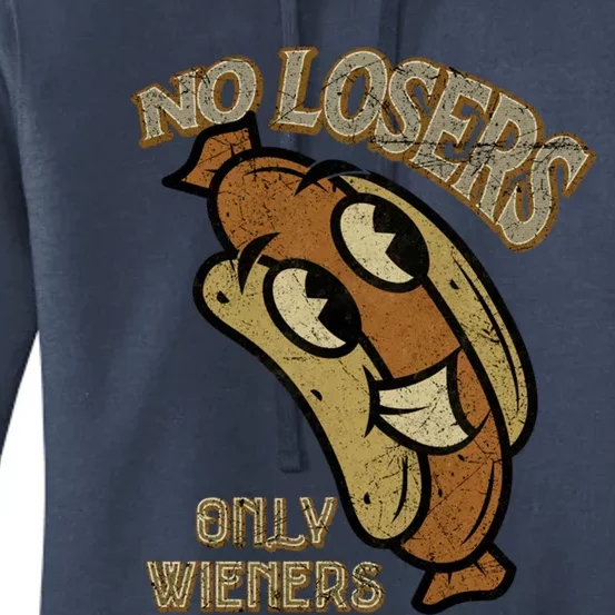 No Losers Only Wieners Hot Dog Lover Sausage Party Bbq Gift Women's Pullover Hoodie