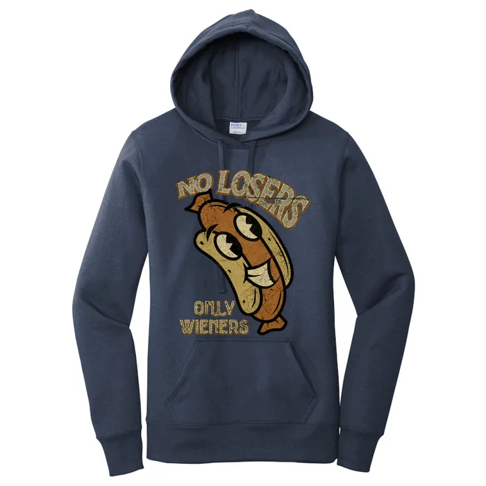 No Losers Only Wieners Hot Dog Lover Sausage Party Bbq Gift Women's Pullover Hoodie